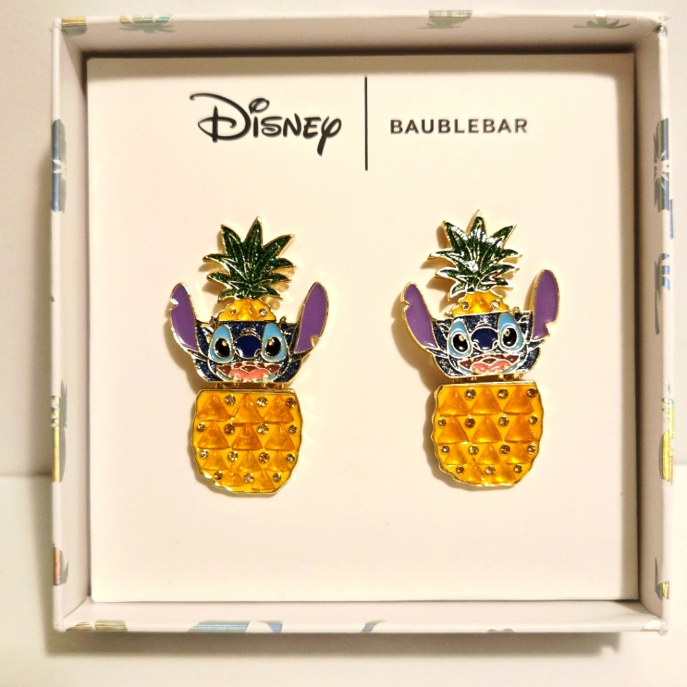 Disney x Baublebar Stitch Pineapple Earrings NIB